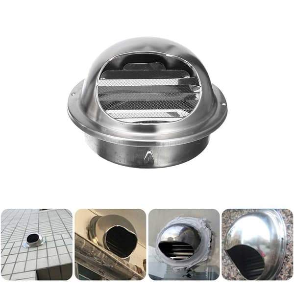 Ventilasjonsristdeksel i rustfritt stål, 100/150 mm ventilasjonsuttak