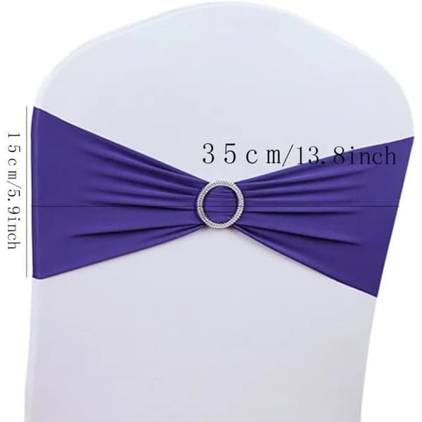 Stolsrosetter, mörkblå, 50-pack, spandex, bröllops- och bankettdekoration (mörkblå)