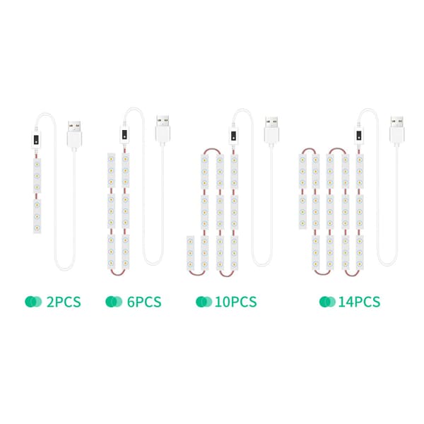 14 STK LED Sminkespeillys, Smart Sensor, Dimbar, USB, Sminkespeillys til Bad