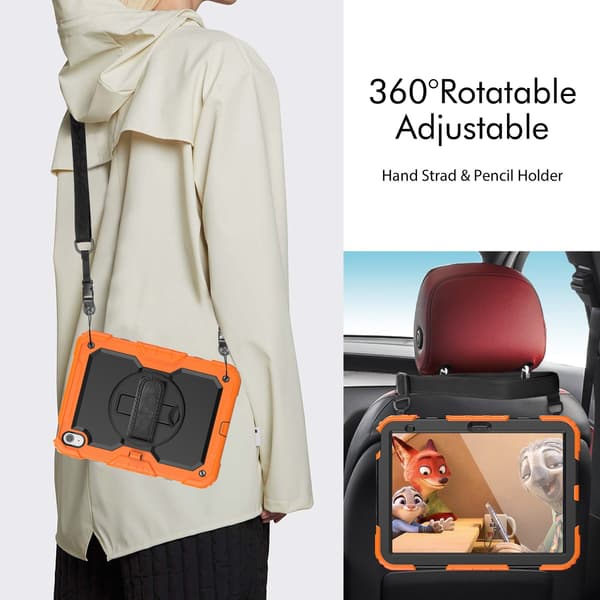 Fodral för iPad 10:e generationen 10.9\" 2022, Silikon + PC Helkroppsskydd, Orange