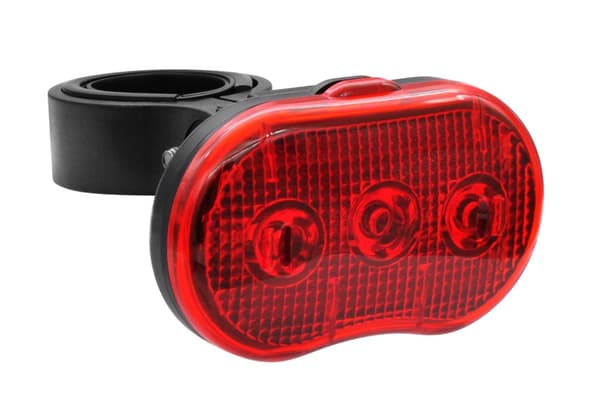 LED Sykkelbaklys, Rød, 3 Moduser, IPX3, for Setepinne 25.4-31.8mm