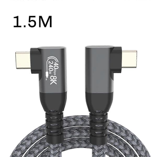 USB4 armbåge typ C dataöverföringskabel USB C PD240W snabbladdning 1,5M