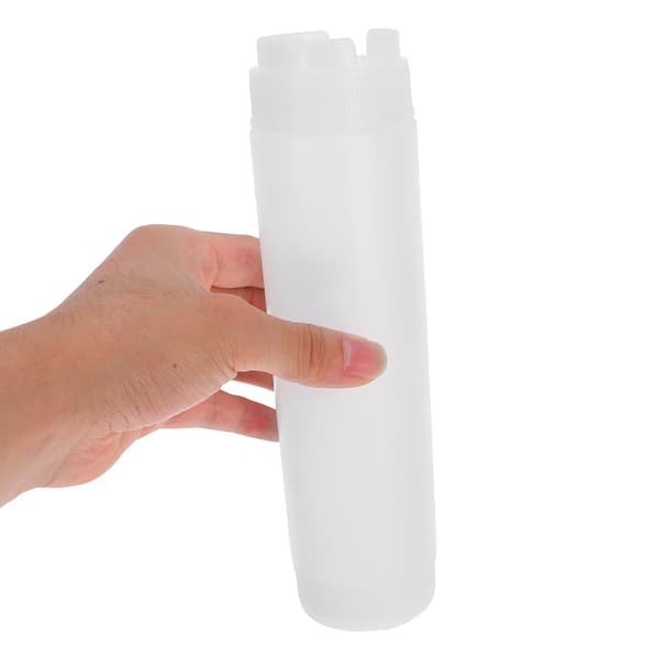 Set med 3 påfyllningsbara klämflaskor för såser, krydddispensrar, vit, plast, kök