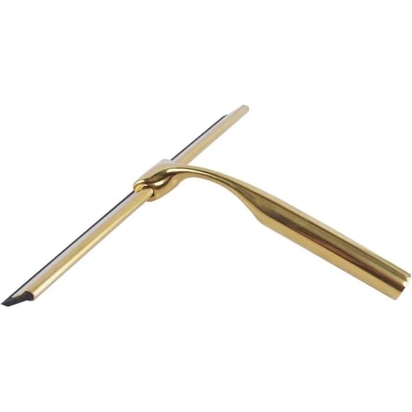 Guld rustfrit stål bruseskraber, 25 cm, silikoneblad, til badeværelsesglas