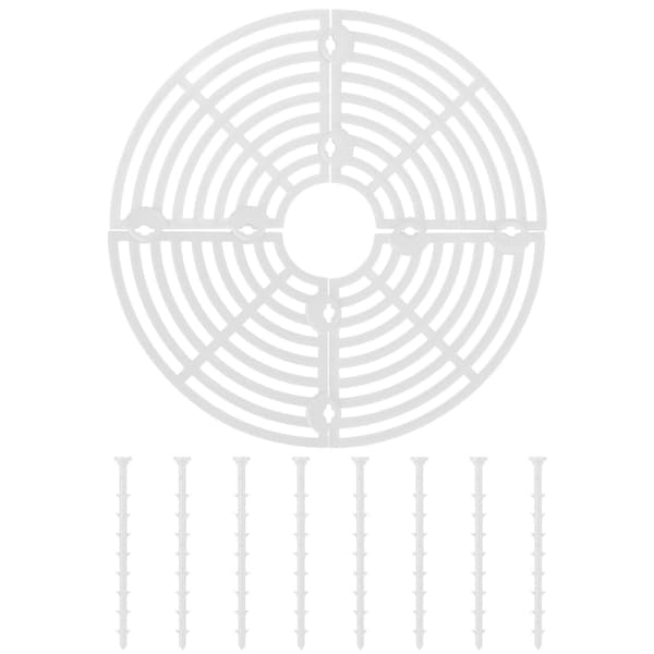 Vit trädgårdsstaket 4 paneler + 8 häftklamrar, diameter, för rabattkant - 19 cm