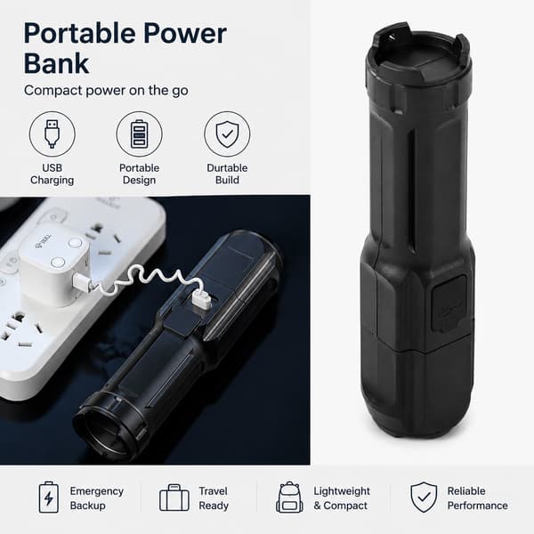 Ladattava taktinen taskulamppu, XPE LED, zoomattava, 3 tilaa, Micro USB, tehokas