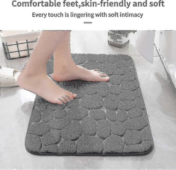 TTMA Memory Foam Badeværelsesmåtte Pebble Badeværelsestæppe Superabsorberende Badeværelsesmåtte Badeværelsestæppe - B