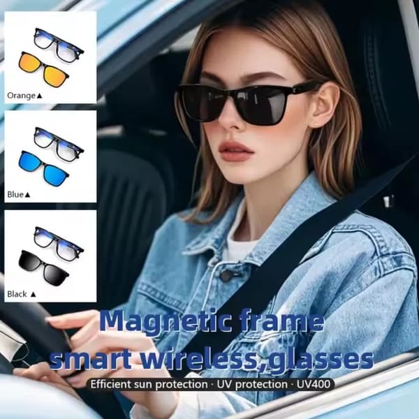 Firkantede smarte briller, vandtæt brille, fjernoptagelse, smarte solbriller, Bluetooth
