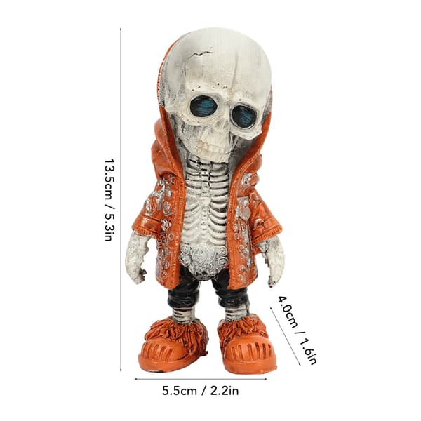 Skelettfigur i harts, cool utsökt staty, heminredning, present typ D