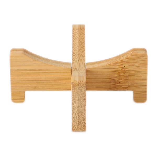 Bambu växtställ, korsformad blomkruksbricka, 29x6cm, multifunktionell för hem och kök