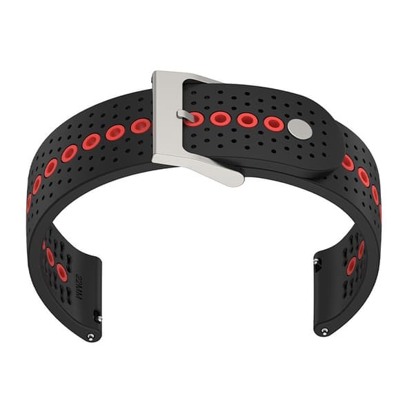 Silikoneurrem til Suunto 9 Peak, 22mm, Sort+Orange, Åndbar og Justerbar