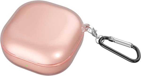Ultrathin silikonfodral kompatibelt med Samsung Galaxy Buds FE/Pro/Live/2/2 Pro, transparent rosa