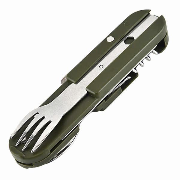 Letvægts foldbart campingsæt i rustfrit stål, multifunktionelt rustfrit bestik til rejser, picnic, vandreture 2pcs