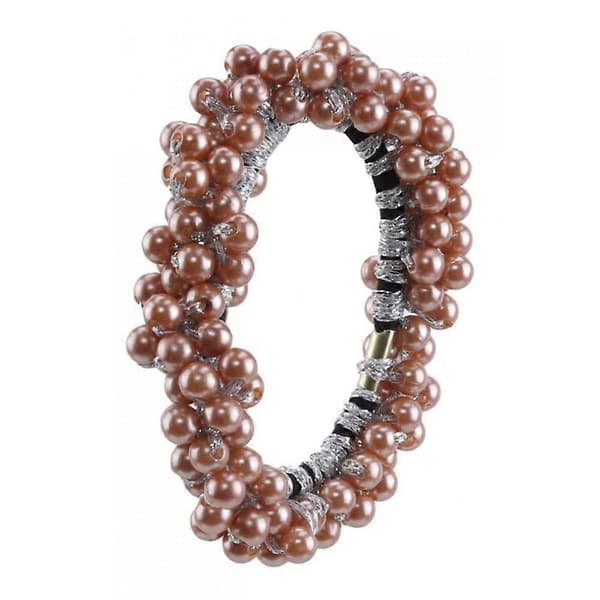 Dame Hår Elastikker Scrunchies Perle Perler Hår Elastikker Hårbånd Armbånd Smykker Coffee