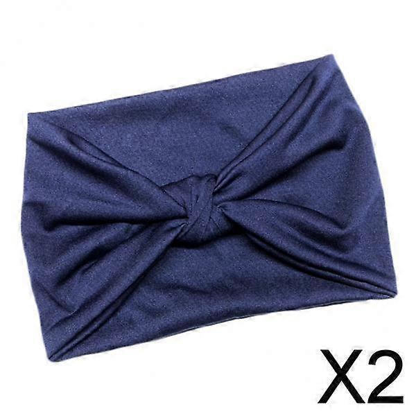 2x Elastisk Hodebånd for Kvinner med Bredt Hodebånd for Sport, Løping
