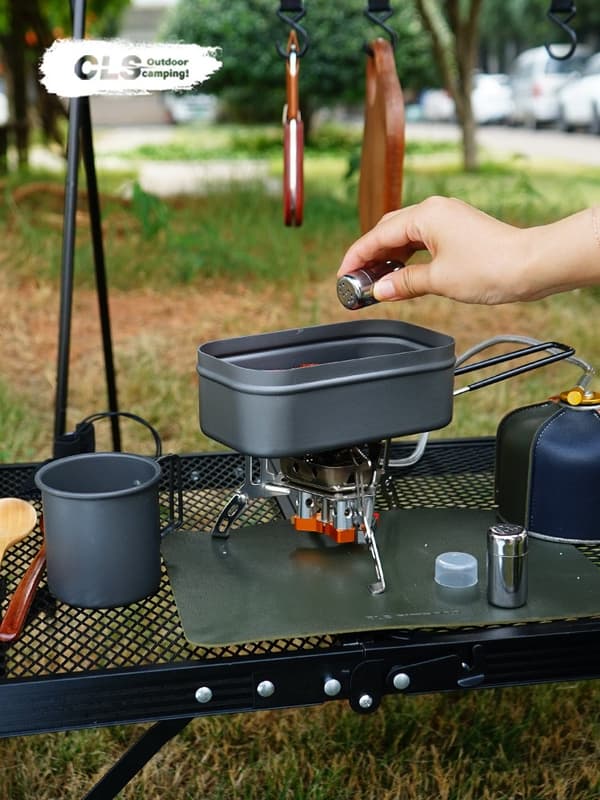 Mini-kryddflaskset, 2-delat i rostfritt stål med förvaringsväska, bärbart för camping, picknick och grillning