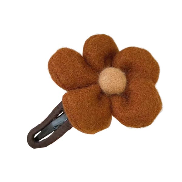 Hårklype med stor blomst for høst og vinter, elegant hodeplagg for sommerdamer og kvinner Brown