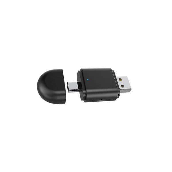 2-i-1 Trådlös CarPlay-adapter, Trådbunden till Trådlös CarPlay & Android Auto, Kompatibel med iPhone & Android