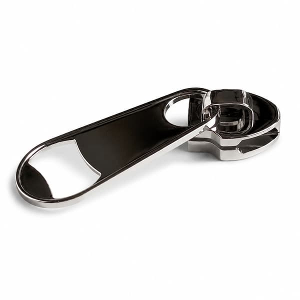 Magnetisk dragkedjedesign ölflasköppnare, silver, för kylskåp