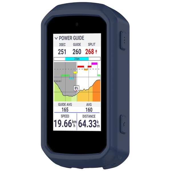 Silikonfodral kompatibelt med Garmin Edge 850 & Edge 550, stötsäkert skyddsfodral, midnattsblått