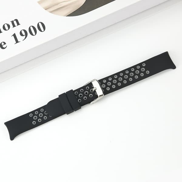 Silikone urrem til Xiaomi Mi Band 8, grå sort, åndbar sportsrem