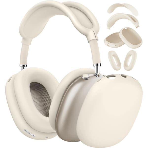 Silikondeksel til AirPods Max 2, 4-delt sett, Starlight, Vaskbart, Ripebestandig