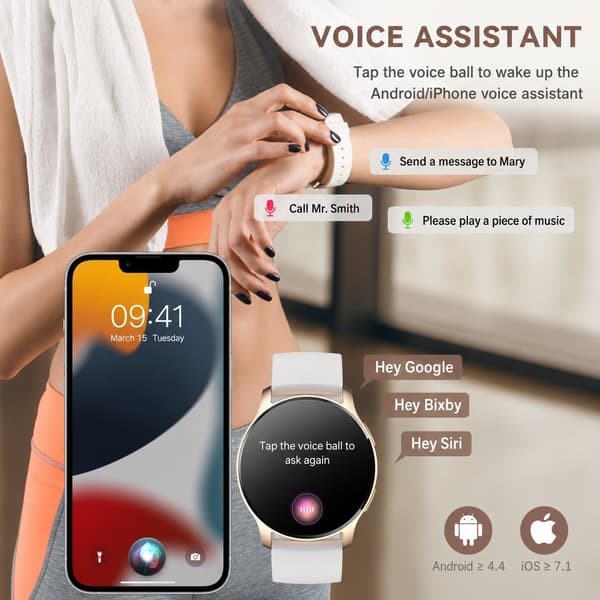 Dame Smartwatch 1,32\" Bluetooth Opkald, Puls, SpO2, Blodtryk, Søvntracker, IP67, Pink