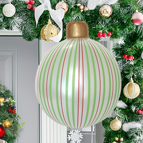 Oppustelig julekugle-dekoration 40 cm, vandtæt PVC-pynt til haven Green