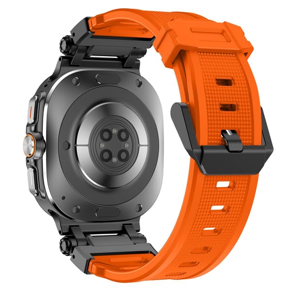 Silikone urrem til Samsung Galaxy Watch Ultra 47mm, Sort Orange, Quick Release