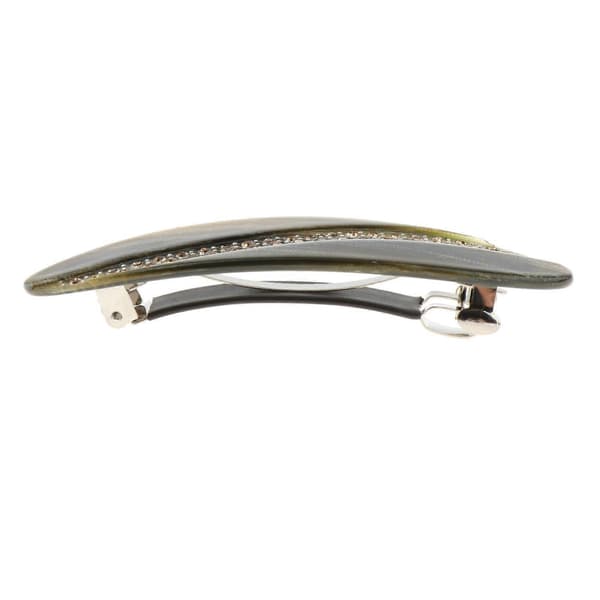 Hårspænder i cellulose med skildpaddemønster, oval form, fransk design, rektangulær Gray Brown