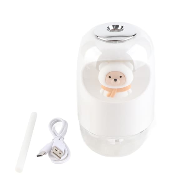 Mini luftfugter, USB-opladning, lydløs, ABS, natlys, til soveværelse og kontor