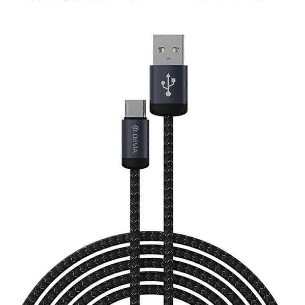 DEVIA EC649 Gracious Series 1m USB-A till Type-C-kabel 2A Snabbladdning Nylonflätad 480Mbps Datakabel