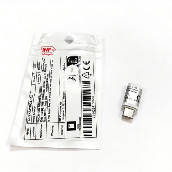 Lightning hun til Type-C han adapter, aluminiumslegering, HiFi-lyd, hvid White