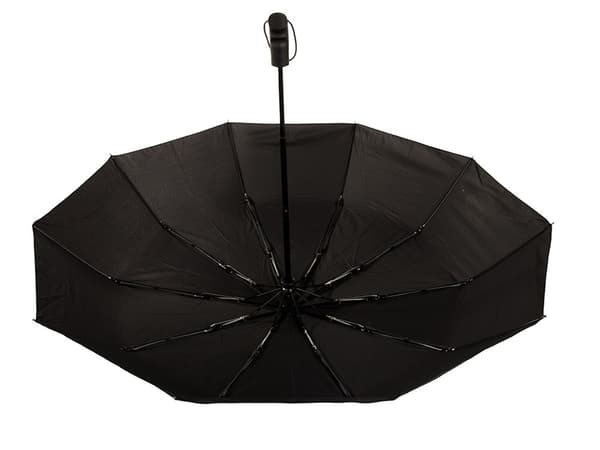 Automatisk folde paraply, stor XL, unisex, vindtæt, sort