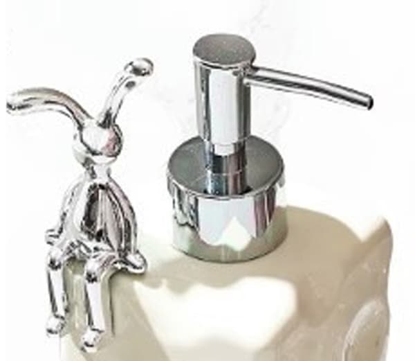 Keramisk schampodispenserflaska, stor kapacitet med pump, vit, för badrum