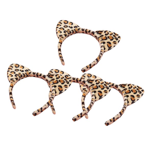 4x Leopard Katteører Hårbøjle Dekorativ Mode Søde Hår Accessories Dyr Leopard Hoop