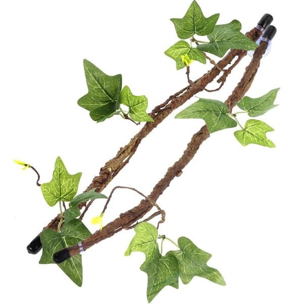 Klättergren och ranka för reptiler, 42 cm plastträd med sugproppar för ödlor, spindlar och ormar 2 pack-cherry style