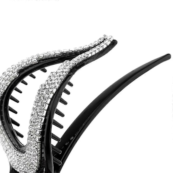 2X Elegant Hårklype Hårnål Rhinestone Klemme Hodeplagg for Kvinner