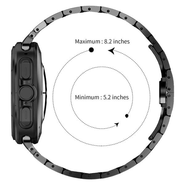 Urrem i rustfrit stål til Samsung Galaxy Watch Ultra 47MM, Iron Man-stil, sort