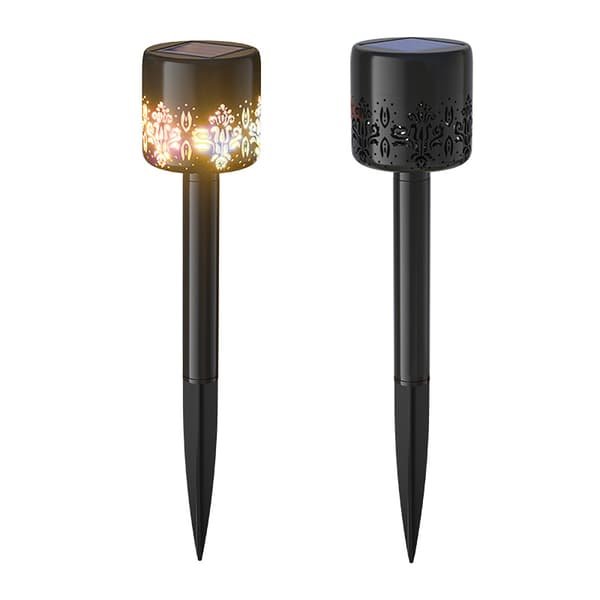Solcellslampor för trädgården, 2-pack, 30x6cm, färgglada, rörelsesensor, utomhus gräsmatta dekoration