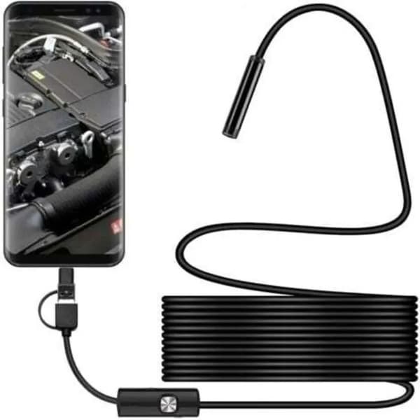 USB C Endoskop, IP67 Vanntett Slangeinspeksjonskamera med 6 LED-lys for Android