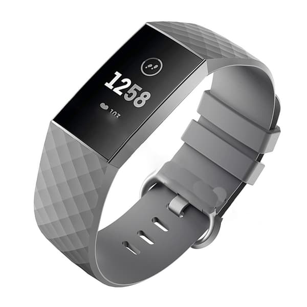 Silikonebånd til Fitbit Charge 4/3, lille, grå, blød justerbar rem