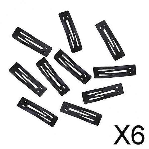 4x10 stk. Sorte Metal Blank Hår Snap Clips Håndværk DIY 6 Pcs