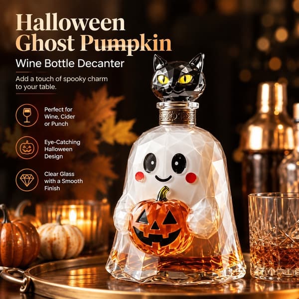 Halloween Spöke Pumpa Vinflaska, Glasdekanter, Festpresentdekoration