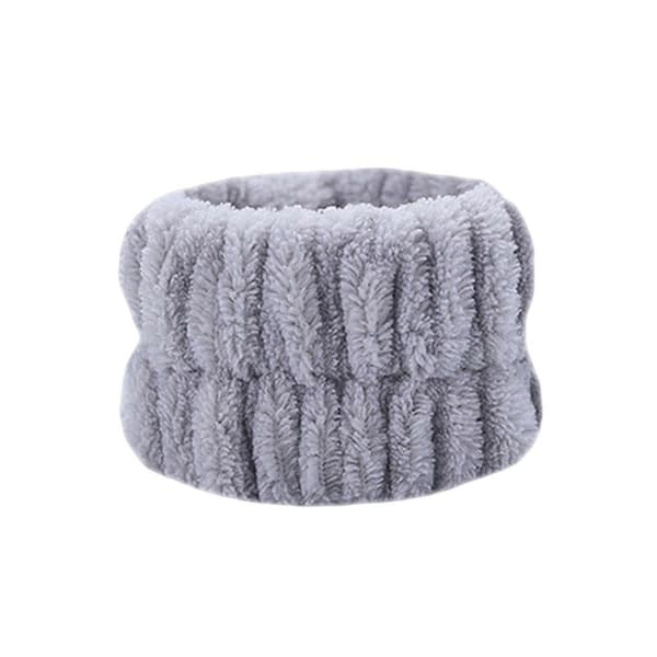 Gjenbrukbart Spa Hodebånd Håndleddsvaskebånd Ansiktsvask Sett Inkluderer 1 Mikrofiber Gray