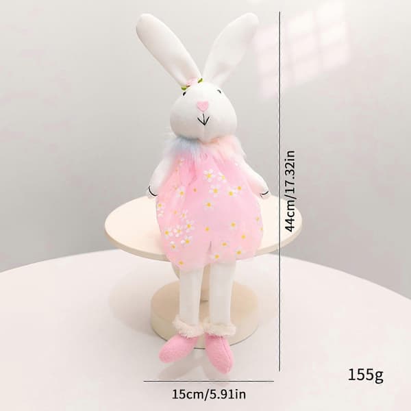 Påskehare Dukke Udstoppede Statue Figur Sjov Samlerobjekt Dyrepynt Pink