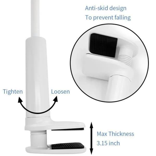 Telefon- og tabletstativ, 360° rotation, fleksibel arm, justerbar, 4-10,6 tommer