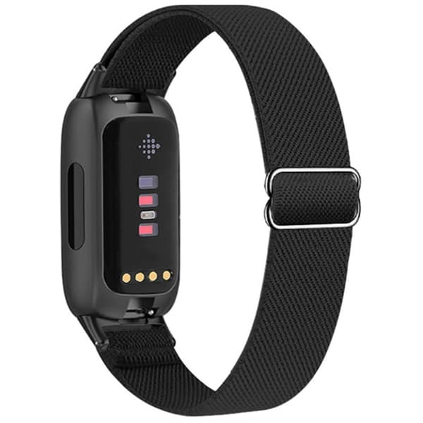 Fitbit Inspire 3 Rem, Elastisk Nylon, Sort, Komfortabel Sporty Erstatningsrem Black
