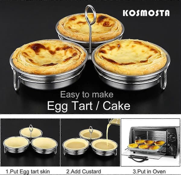Egg Poacher i rustfritt stål, perfekt posjert egg-maker, runde eggkokerringer for frokostmatlagingsverktøy 3 posjerte eggkopper