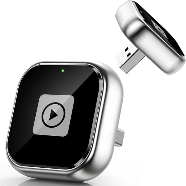 A10 Mini Trådløs CarPlay-adapter til iPhone og Android Auto - Kompakt CarPlay-dongle til fabriksmonterede kablede CarPlay-køretøjer (2016+)